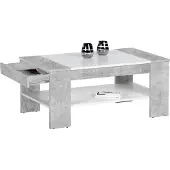 Möbelando Couchtisch Wohnzimmertisch Sofatisch Beistelltisch Kaffeetisch Tisch "Ariela I" Beton/weiß