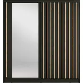 Masseno Schiebetürenschrank VEYDAR 205/215/62cm 2-türig mit Spiegel Grau
