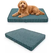 FORTISLINE Hundebett Hundekissen Hundematte Cord Türkis 90X60X8 Cm