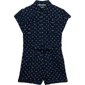 Superdry für Damen. W8012098A Utility Playsuit mit Gürtel navy (S), Lässig, Baumwolle, Kurzarm, Marine