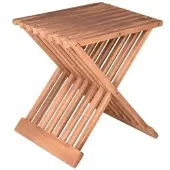 DELUKE Hocker HEINZ Teak Teakbraun 44x39x29cm Beistelltisch Sitzhocker