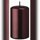 Kopschitz Kerzen Stumpenkerzen Metallic Burgundy Shine 8 x Ø 6 cm, 12 Stück
