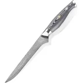 WOLFCUT - Damaskus Ausbeinmesser 14 cm Klinge 67-lagiger Damaszenerstahl mit Geschenkbox