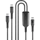Cellularline Twin Charge Cable USB-C to USB-C, 1,5 m, USB C, 2 x USB C, Schwarz