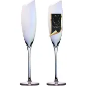 Intirilife Champagner Sekt Glas Regenbogen Schimmer
