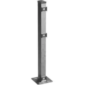 MR-Zaun Pfosten feuerverzinkt mit Bodenplatte, Flacheisenleiste, 1.030 mm