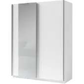 Masseno Schiebetürenschrank ELRON 150,6/198,5/62cm 2-türig mit Spiegel Weiß