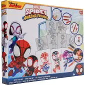 Canenco Disney - Marvel - Spidey and his Amazing Friends - Sprühstift-Set - Malstifte für Kinder - Malset mit Buntstiften und Malvorlagen