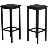 Yelloo - Mod. PARIS LONDON Set mit 2 Barhockern, 78 cm hoch, Schwarz