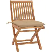 vidaXL Gartenstühle 2 Stk. mit Beige Kissen Massivholz Teak
