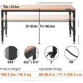 OEM Mobile Werkbank, Höhenverstellbar, Robuste Konstruktion, 72 x 25 in 3000lbs