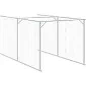 vidaXL Hundehütte mit Auslauf Anthrazit 110x1221x110 cm Stahl Verzinkt