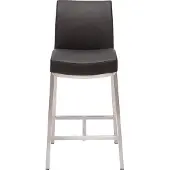 Miliboo - Barhocker Aluminium gebürstet Polyurethanschwarz (2er-Set) OLLY