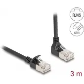 DeLOCK 80289 - Cat.6a Patchkabel, S/FTP, oben gewinkelt / gerade, 3 m