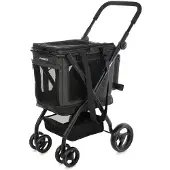 Homecall 3-in-1 Hundebuggy & Katzenbuggy bis 25 kg belastbar – klappbar, Aluminiumgestell, Mesh, Regenschutz