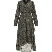 Dreimaster Kleid Frauen schwarze Blume