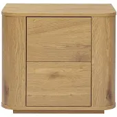 Miliboo Nachttisch mit Stauraum 2 Schubladen helles Holzfurnier Eiche NEGAN