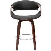 Miliboo - Design Barhocker schwarz und dunkles Holz 65 cm ARAMIS