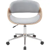 Miliboo - Design-Bürostuhl Hellgrau / Helles Holz BENT