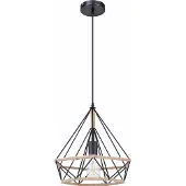 Globo Lighting Hängeleuchte Metall schwarz, braun, Metall schwarz, Kabel PVC schwarz, Höhe kürzbar, ø: 380mm, H: 1500mm, exkl. 1x E27 60W 230V
