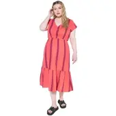 Studio Untold Midikleid in hibiskusrot | Gr.: 50-52