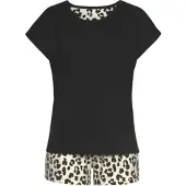 Vivance DREAMS Shorty in schwarz mit Animal-Print | Gr.: 48/50