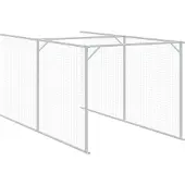 vidaXL Hundehütte mit Auslauf Anthrazit 110x813x110cm Verzinkter Stahl