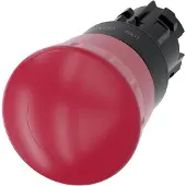 Siemens NOT-HALT-PILZDRUCKTASTER, 40MM, ROT, Kunststoff, IP67, IP69K, Schwarz, Rot, EAc, UL, cUL, 40 mm, 71,6 mm