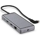 Unisynk 10 POrt USB-C Hub 4K 60Hz 100W Grey