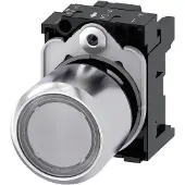 Siemens 3SU1251-0EB70-0AA0 Drucktaster, beleuchtet, 22mm, rund, Metall, hochglanz, klar 3SU12510EB700AA0