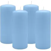 Kopschitz Kerzen 4er Set Adventskranzkerzen Blue Bell Hellblau Ø 60 x 120 mm