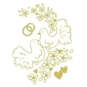 VEPATIM 50x Motivservietten Airlaid 40 x 40 cm "Goldene Tauben + Ringe" Hochzeit