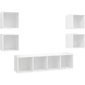 Syfax 5-tlg. TV-Schrank-Set Weiß Holzwerkstoff