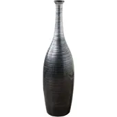 VIVANNO Bodenvase Delgada 18 cm x 18 cm x 77 cm Spiralschwarz