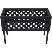 Mendler Hochbeet MCW-P86, Blumen-/Pflanzkasten Pflanzgefäß, In-/Outdoor Akazie Holz MVG- 59x82x32cm schwarz