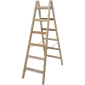 Krause Sprossen-Doppelleiter, Holz, 2 x 6 Sprossen