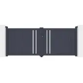 Casanoov Verstellbares Drehtor Breite Giona 300x120cm Grau Aluminium