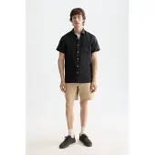 Scotch & Soda Herren Hemden Linen Shirt - Zwart - Größe S