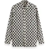Scotch & Soda Regular Fit Geo-print Shirt Imagine Stripe White Größe: M | Casual hemden Outlet | Herren | Weiß