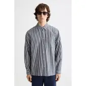 Scotch & Soda Striped Relaxed Fit Langarmhemd