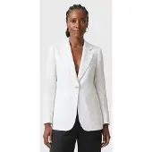 Brooks Brothers Jacket Linen White Größe: M | Blazer Outlet | Damen | Weiß
