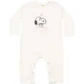 Snoopy Peanuts Baby Strampler Overall Einteiler Langarm in weiß | Gr.: 74/80