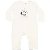Snoopy Peanuts Baby Strampler Overall Einteiler Langarm in weiß | Gr.: 86/92