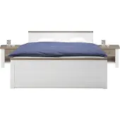 Pol-Power Bettgestell - 180 x 200 cm - Pinie weiß Nachbildung - Trüffel Nachbildung - mit 2 Nachttischen
