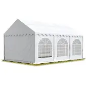 TOOLPORT Hochwertiges Zelt Partyzelt Festzelt 3x6 m PVC weiß wasserdicht schwer entflammbar