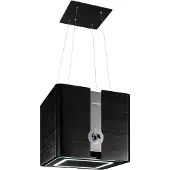 Klarstein Futurelight Smart Dunstabzugshaube freihängend - Abzugshaube Umluft mit 420m³/h Abluftleistung, Inselhaube Umluft mit LED-Beleuchtung, Edelstahl, schwarz