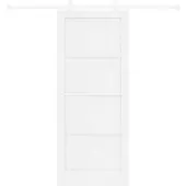 vidaXL Schiebetür Weiß 83 x 202 cm Massives Kiefernholz