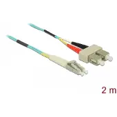DeLOCK Kabel Lichtwellenleiter LC zu SC Multimode OM3 2 m, 2 m, OM3, LC, SC