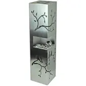 DELUKE Dekosäule TOURS Edelstahl Silbergrau 100x25x25cm Dekoration Wohnzimmer Büro