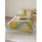 HEINE Bettwäsche in vanille-limone-bedruckt | Gr.: 155 x 220 + 80 x 80 cm